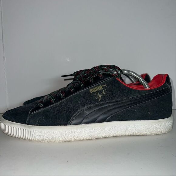 Puma Clyde GCC Men’s Size US 10.5 Black/Red 'Made In Italy' - Picture 2 of 10